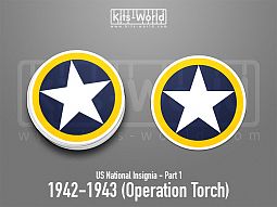 Kitsworld SAV Sticker - US National Insignia - 1942-1943 (Operation Torch) 
